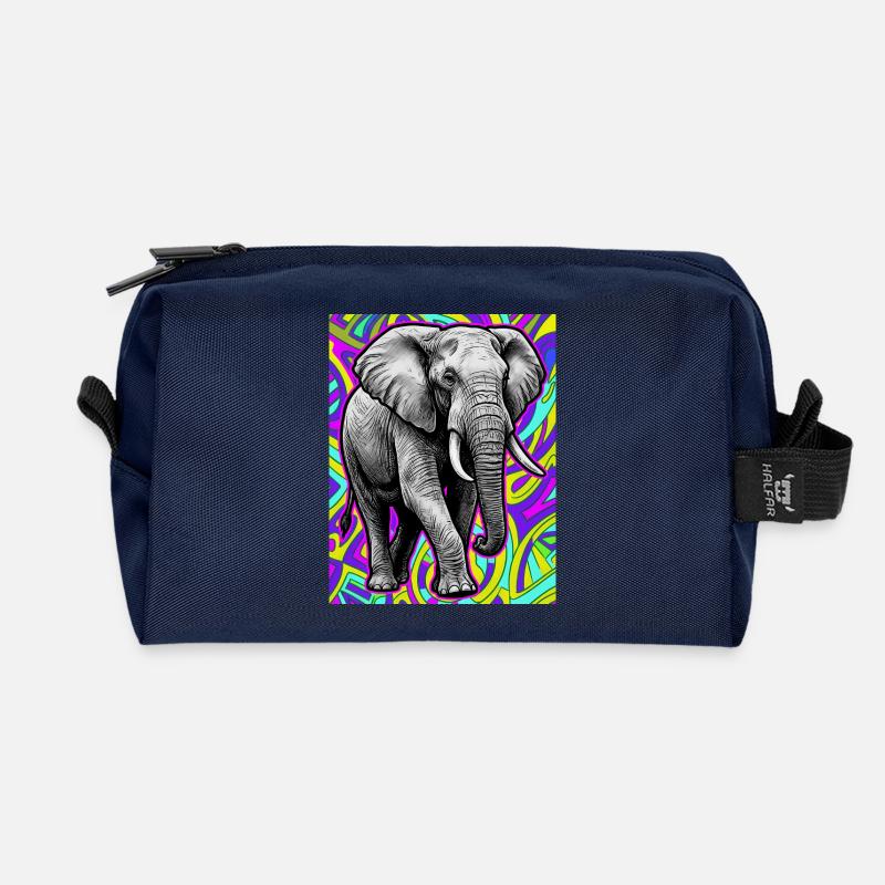 elephant - Recycled Toiletry Zip Bag - navy