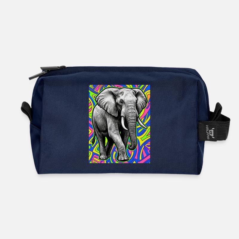elephant - Recycled Toiletry Zip Bag - navy