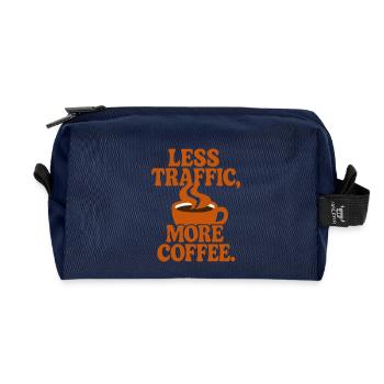 Productivité Caféinée : Zéro Perte de Temps - Trousse de toilette en tissu recyclé - marine - Devant