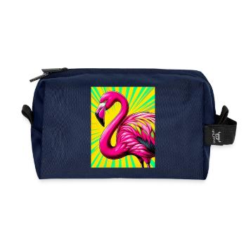 Flamant - Trousse de toilette en tissu recyclé - marine - Devant