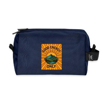 Good energy only mountain scenery - Recycled Toiletry Zip Bag - navy - Front