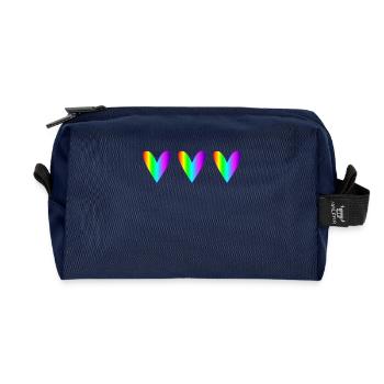 HERZ. HERZ. HEILIGER VALENTINSTAG. LIEBE. LIEBE. PAAR - Recycelte Kulturtasche - Navy - Vorne
