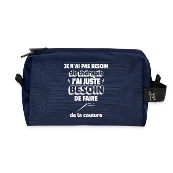 Pas besoin de thérapie, juste de la couture - Trousse de toilette en tissu recyclé - marine - Devant