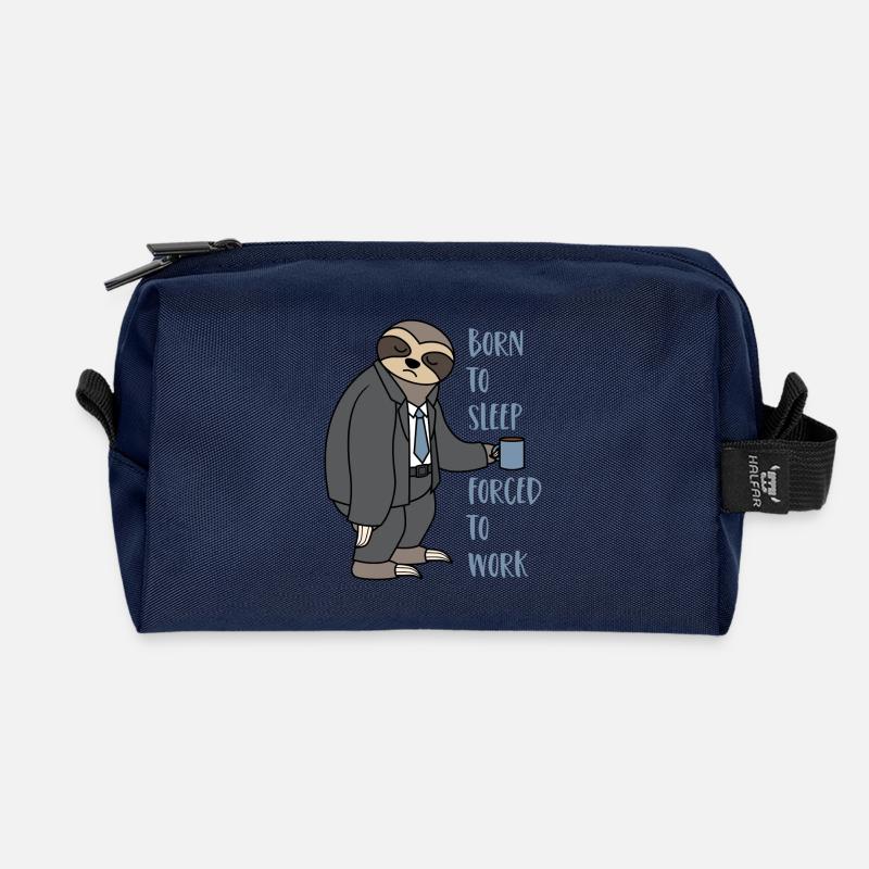 Faultier Anzug Sloth Born To Sleep Forced To Work - Recycelte Kulturtasche - Navy