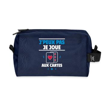 Je joue aux cartes - Trousse de toilette en tissu recyclé - marine - Devant