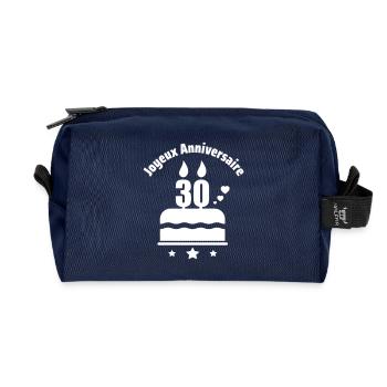 Joyeux Anniversaire 30 ans,cadeau d'anniversaire - Trousse de toilette en tissu recyclé - marine - Devant