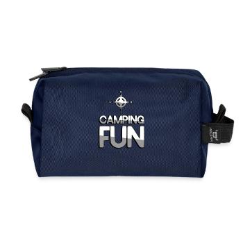 CAMPING FUN + Kompass - Camping - Recycelte Kulturtasche - Navy - Vorne