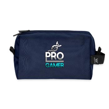 PRO GAMER (Türkis) + DNA - Gaming - Recycelte Kulturtasche - Navy - Vorne