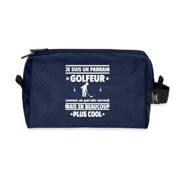 Je suis un parrain golfeur plus cool - Trousse de toilette en tissu recyclé - marine - Devant