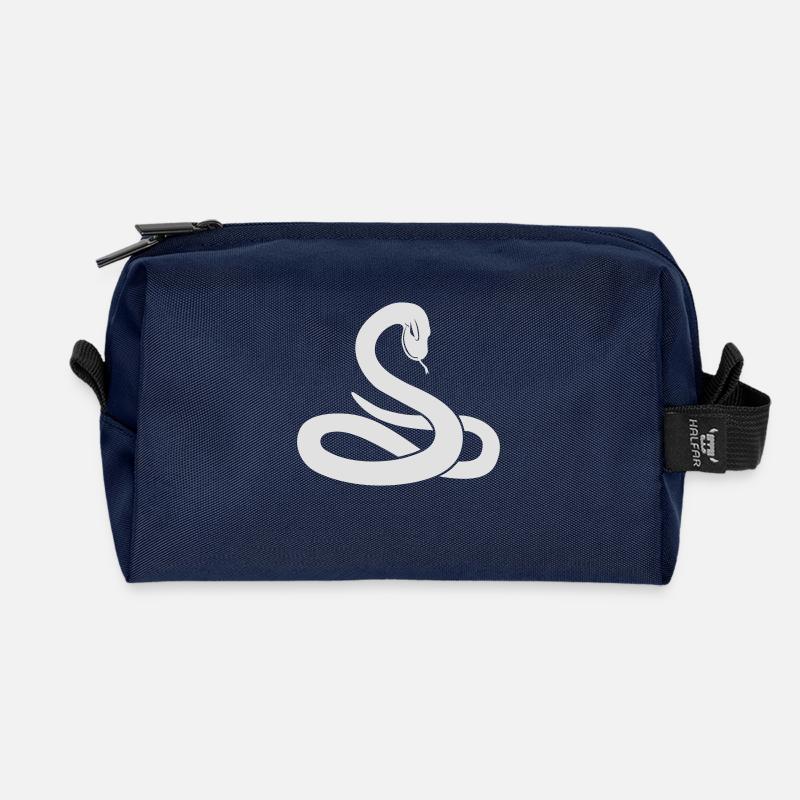 snake white - Recycelte Kulturtasche - Navy
