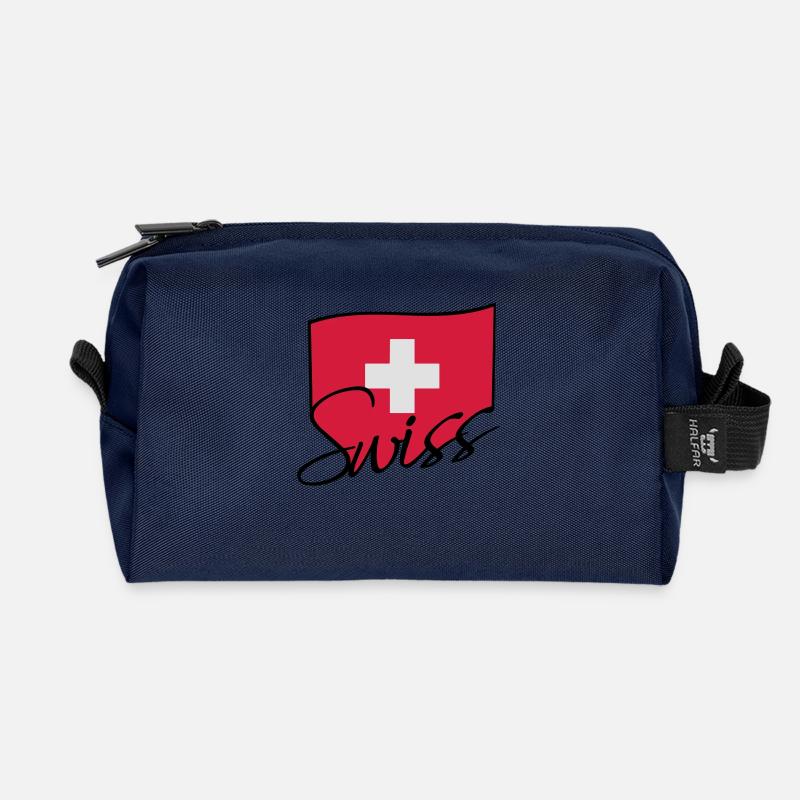 Swiss Flag Logo - Recycelte Kulturtasche - Navy