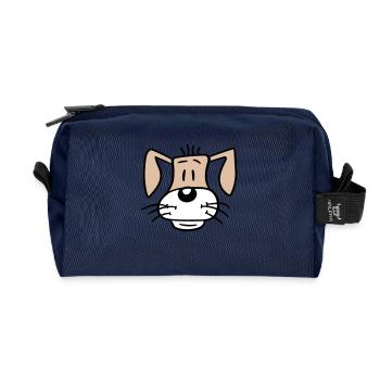 Hund Gesicht Kleiner Glücklicher Welpe Haustier - Recycelte Kulturtasche - Navy - Vorne