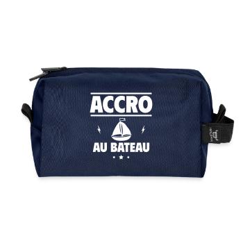 accro au bateau - Trousse de toilette en tissu recyclé - marine - Devant