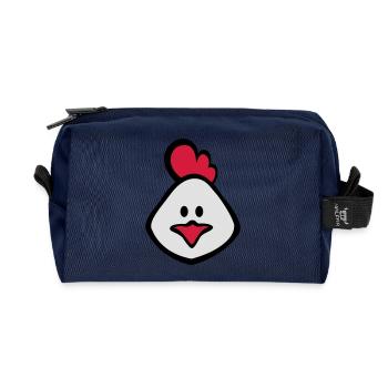 chicken 3c - Recycled Toiletry Zip Bag - navy - Front