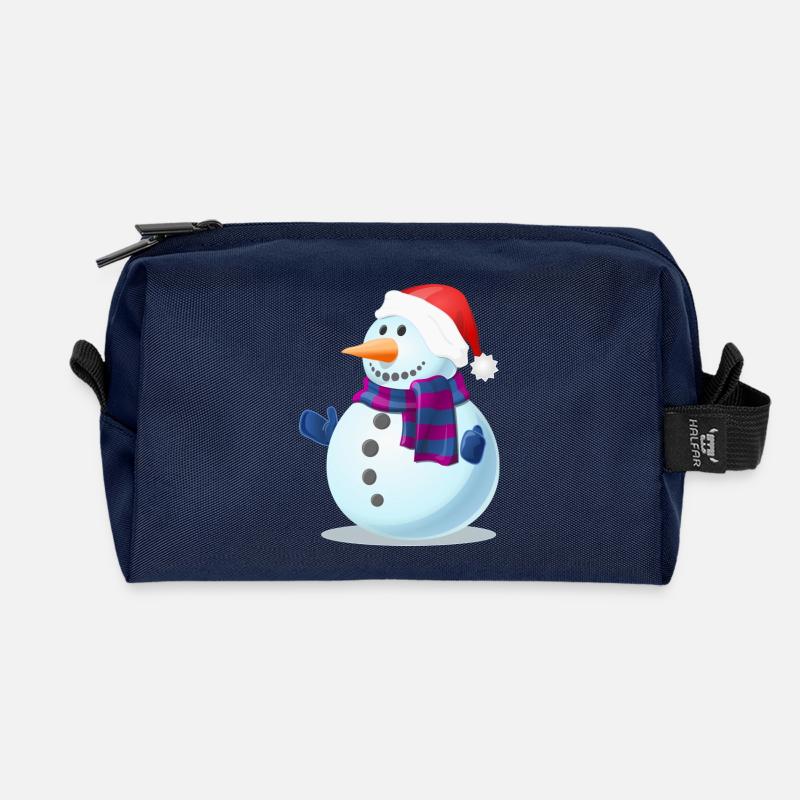 Schneemann - Recycelte Kulturtasche - Navy