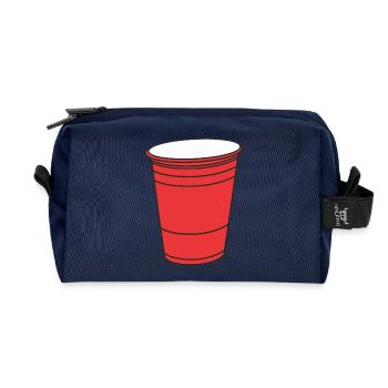 Roter College Becher - Recycelte Kulturtasche - Navy - Vorne