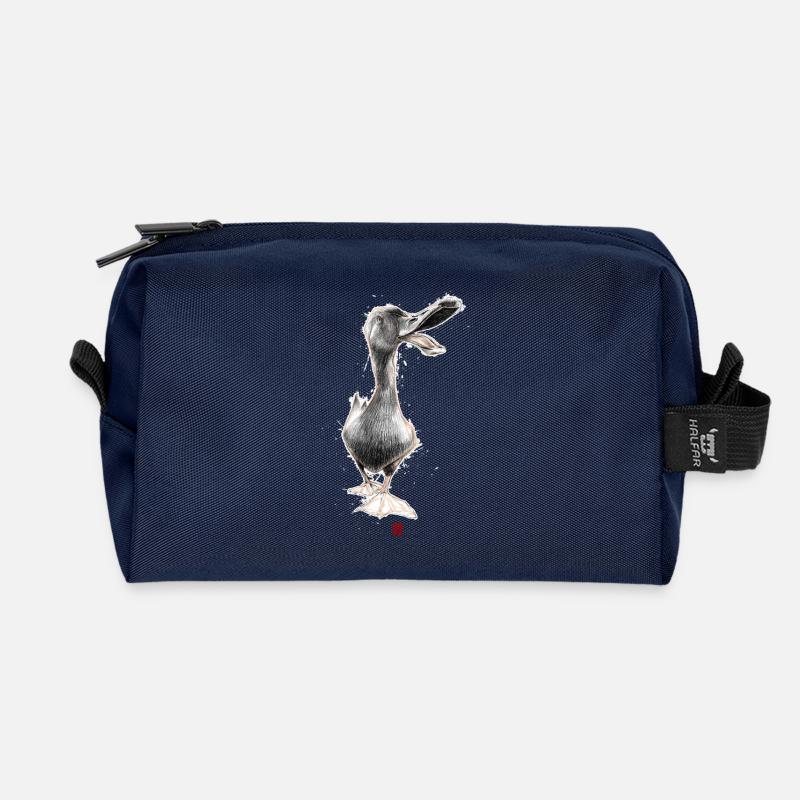 Flüchtige Ente - Recycelte Kulturtasche - Navy
