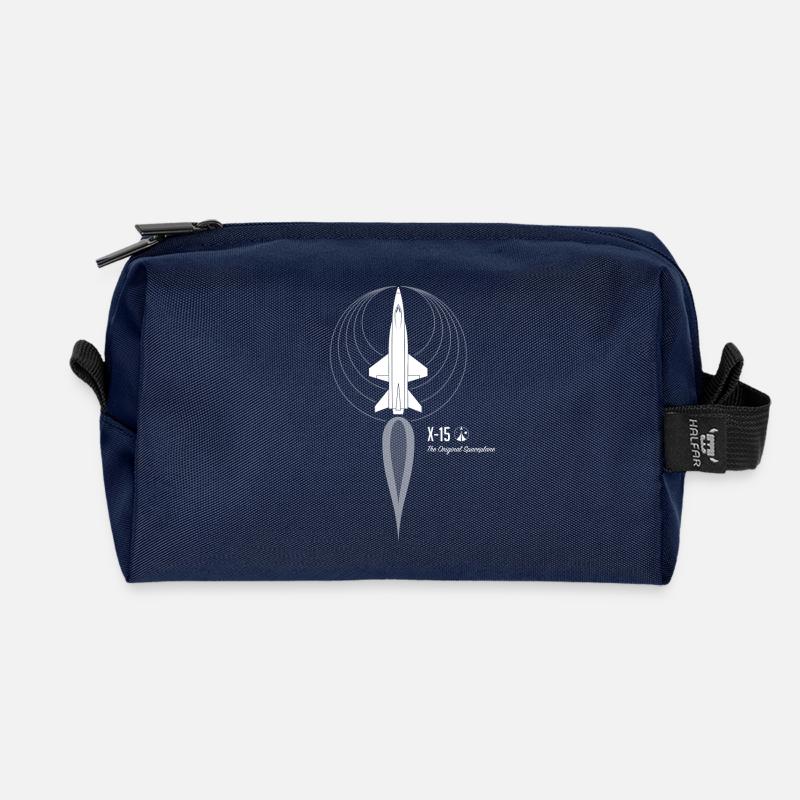 X-15 - The Original Spaceplane - Recycled Toiletry Zip Bag - navy