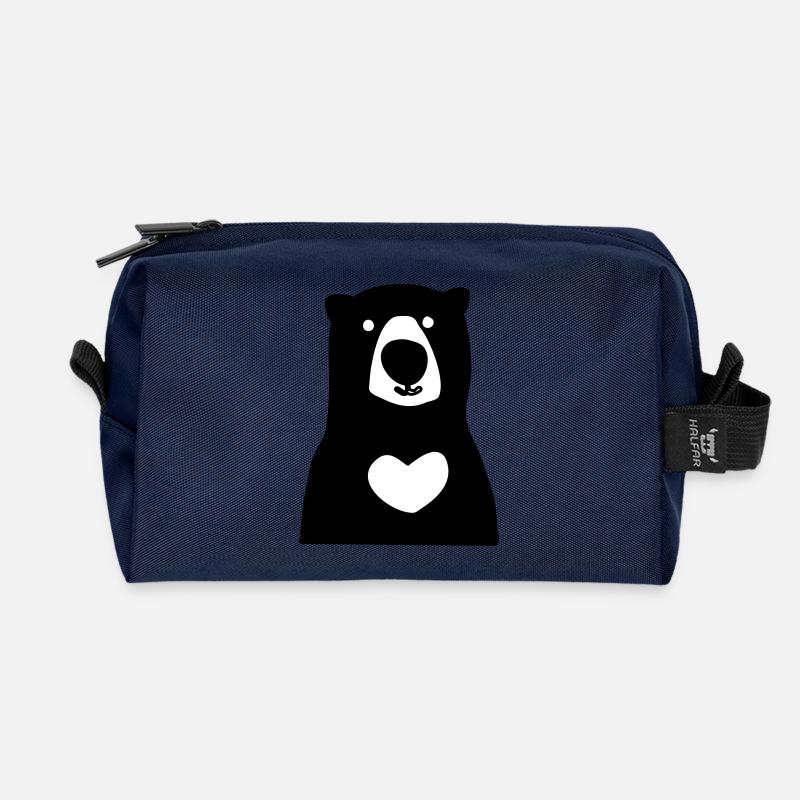 Bär - Recycelte Kulturtasche - Navy