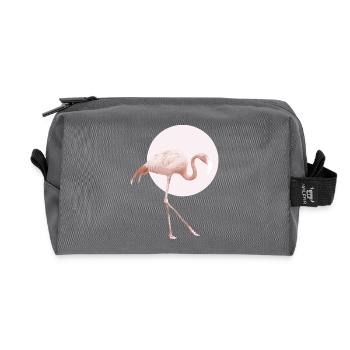 Flamingo pink - Recycled Toiletry Zip Bag - anthracite - Front