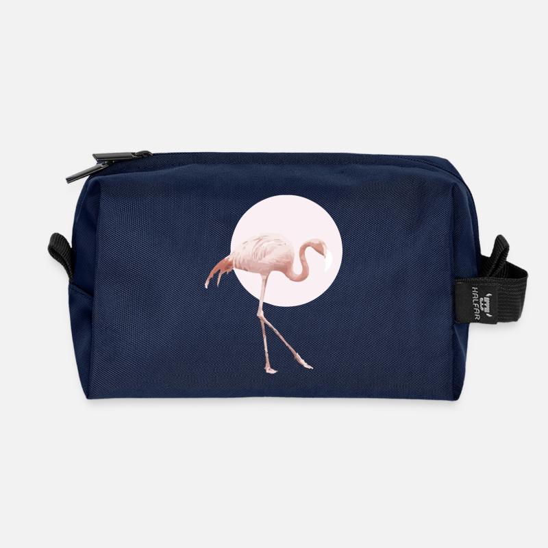 Flamingo Rosa - Recycelte Kulturtasche - Navy