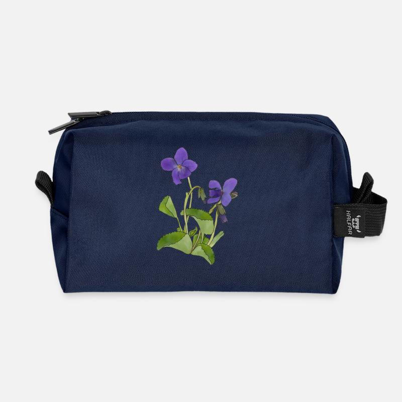 violet - Recycled Toiletry Zip Bag - navy