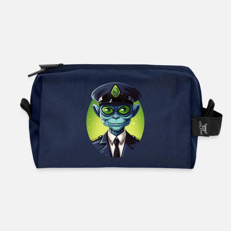 Alien Cop - Recycled Toiletry Zip Bag - navy