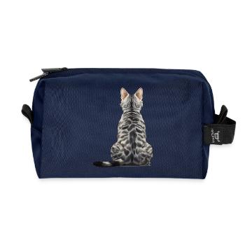 Egyptian Mau - Recycled Toiletry Zip Bag - navy - Front