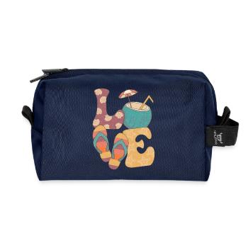 Sommerliche Liebe - Recycelte Kulturtasche - Navy - Vorne