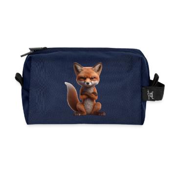 Fuchs grimmig 2 - Recycelte Kulturtasche - Navy - Vorne