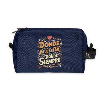 Where is it going to be, where it will always be - Recycled Toiletry Zip Bag - navy - Front