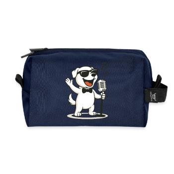 Cooler Karaoke-Hund - Recycelte Kulturtasche - Navy - Vorne