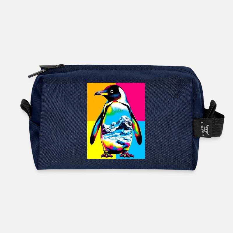 Pinguin - Recycelte Kulturtasche - Navy