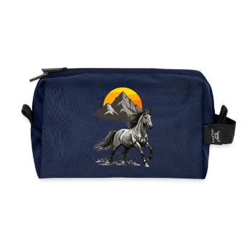 Galloping Summit Sunset - Recycled Toiletry Zip Bag - navy - Front