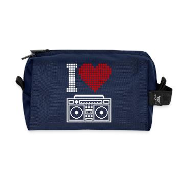 I Love Ghettoblaster – 80er Old School Musik - Recycelte Kulturtasche - Navy - Vorne