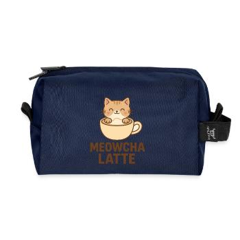 meowcha latte - Recycelte Kulturtasche - Navy - Vorne