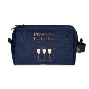 Prosecc-hohoho, chemise de Noël drôle pour femmes - Trousse de toilette en tissu recyclé - marine - Devant