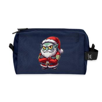 Mürrischer Kobold-Weihnachtsmann - Recycelte Kulturtasche - Navy - Vorne