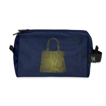 Olive Snake Skin Tote - Recycelte Kulturtasche - Navy - Vorne