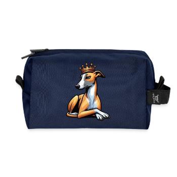 Whippet Greyhound Whippets Greyhound Owner - Recycled Toiletry Zip Bag - navy - Front