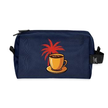 Tropical Coffee Palm Style - Recycled Toiletry Zip Bag - navy - Front