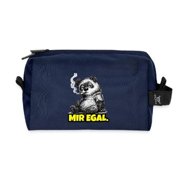 Mir egal. – Grumpy Bär (Sarkasmus Sketch) - Recycelte Kulturtasche - Navy - Vorne