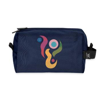 Yoga design_40 - Recycled Toiletry Zip Bag - navy - Front