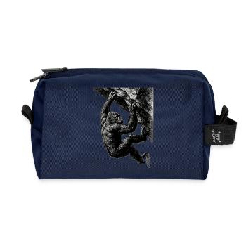Realistic Gorilla: Bouldering & Grip Strength - Recycled Toiletry Zip Bag - navy - Front