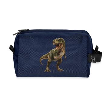 Geometrischer grüner T-Rex Low Poly Tarnmuster - Recycelte Kulturtasche - Navy - Vorne