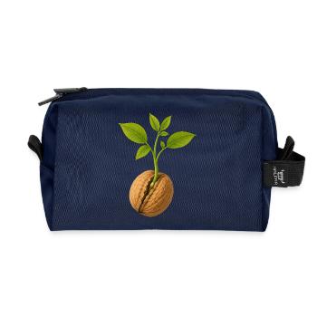 Aus Kleinem wächst Großes Walnuss Design  - Recycelte Kulturtasche - Navy - Vorne