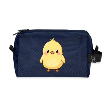 Cute Kawaii Chick Gift - Recycled Toiletry Zip Bag - navy - Front