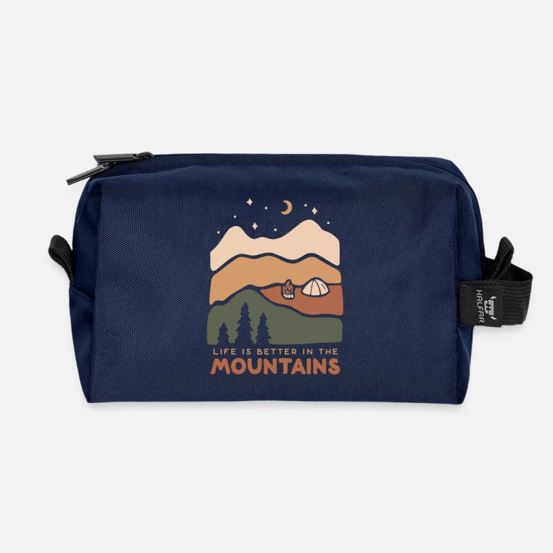 life is better in the mountains - Recycelte Kulturtasche - Navy
