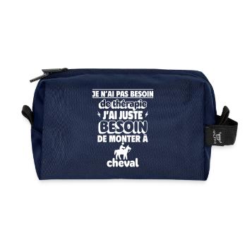 Pas besoin de thérapie,cheval - Trousse de toilette en tissu recyclé - marine - Devant