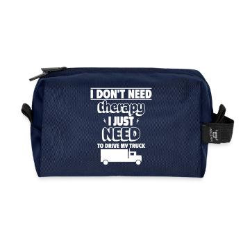 I don't need therapy, just my truck - Recycled Toiletry Zip Bag - navy - Front